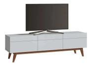 Rack Bancada Smart Estante Home Sala De Estar Tv 75 Polegadas 3 Gavetas Classic 1.80m Imcal Branco