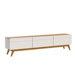 Rack Bancada Smart Estante Home Sala De Estar Tv 75 Polegadas 3 Gavetas Classic 1.80m Imcal