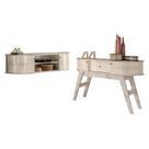 Rack Bancada Suspensa Modena com Aparador Estoril Calacata Off White Madetec