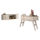 Rack Bancada Suspensa Modena com Aparador Estoril Calacata Off White Madetec