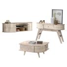 Rack Bancada Suspensa Modena com Aparador Estoril e Mesa de Centro Indianápolis Calacata Off White Madetec Rack Bancada Suspensa Modena com Aparador Estoril e Mesa de Centro Indianápolis Calacata Off White Madetec