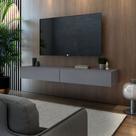 rack bancada suspensa sem pés de parede para tv quarto moderno de casal