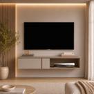 Rack Bancada Suspenso Tv 50 Polegadas 116cm Para Sala Flutuante Hanover Fendi