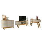 Rack Bancada Valência com Aparador Estoril e Buffet Monza Cumaru Opala - Madetec