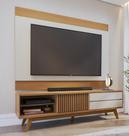 Rack Bancada Veneza com Painel Nilo 2mt Para TV até 75 Polegadas Freijó Off White Colibri