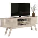 Rack Bancada Venezza 2 Portas Para Tv De 75 Polegadas Calacata/off White