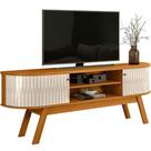 Rack Bancada Venezza 2 Portas Para Tv De 75 Polegadas Cinamomo/off White