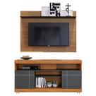 Rack Bancada Yara e Painel Maia para TV Noce Milano/Preto Fosco - Colibri Rack Bancada Yara e Painel Maia para TV Noce Milano/Preto Fosco - Colibri