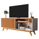 Rack Buriti Ripado 160cm 2 Portas para Tv até 65 Polegadas OffWhite com Nature - Rede Móveis