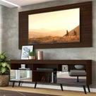 Rack c/ Painel e Suporte p/ TV 65" c/ Espelho e Pés Retrô Flórida Multimóveis Duna/Preto Rack c/ Painel e Suporte p/ TV 65" c/ Espelho e Pés Retrô Flórida Multimóveis Duna/Preto