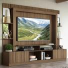 Rack c/ Painel e Suporte TV 65" Prateleiras c/ Espelho Oslo Multimóveis Madeirado Rack c/ Painel e Suporte TV 65" Prateleiras c/ Espelho Oslo Multimóveis Madeirado