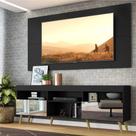 Rack c/ Painel p/ TV 65", espelho e pés retrô Flórida Multimóveis Preto/Natural Rack c/ Painel p/ TV 65", espelho e pés retrô Flórida Multimóveis Preto/Natural