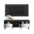 Rack c/ Painel p/ TV 65", espelho e pés retrô Flórida Multimóveis Preto