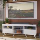 Rack c/ Painel p/ TV até 65" e Pés Retrô Flórida Multimóveis Branco