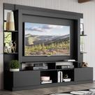 Rack c/ Painel TV 65" Prateleiras c/ Espelho Oslo Multimóveis Preto Rack c/ Painel TV 65" Prateleiras c/ Espelho Oslo Multimóveis Preto