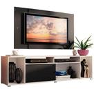 Rack Cancun e Painel até 58" Branco/preto Madesa Rack Cancun e Painel até 58" Branco/preto Madesa