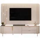 Rack Celine com Painel Celine para Tv Até 75 Polegadas com Led 2 Portas 2 Gavetas Dj Cor Off White