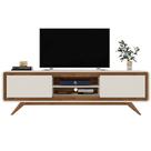 Rack Channel 220cm para TV até 65 Polegadas 2 Portas Fabrimóveis Cor Off White Nature Rack Channel 220cm para TV até 65 Polegadas 2 Portas Fabrimóveis Cor Off White Nature