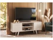 Rack chão Bancada Lisboa Calacata / Off White p/ TV até 55”