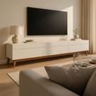 Rack Classic I 3 GV Branco Acetinado 218 cm Rack Classic I 3 GV Branco Acetinado 218 cm