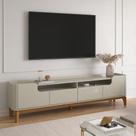 Rack com 160cm Cantos Arredondados 4 portas Para Tv 65 Flip 1.6 Patrimar Off White