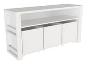 Rack Com Baús Infantil E Porta Livros Larissa 100% Mdf