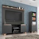 Rack com Painel 55" e Estante Mdp Grafite com Siena