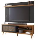 Rack com Painel Arkansas Preto com Freijó - MoveisAqui