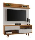 Rack com Painel Assimério Off White com Freijó - MoveisAqui