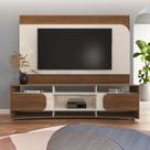 Rack Com Painel Elegance P/ Tv Até 86" Com 2 Portas Cedro/off White - Artely Rack Com Painel Elegance P/ Tv Até 86" Com 2 Portas Cedro/off White - Artely