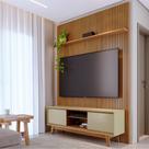 Rack com Painel Frisado para TV até 65 Polegadas 2 Portas de Correr com Pés Milo Madetec Rack com Painel Frisado para TV até 65 Polegadas 2 Portas de Correr com Pés Milo Madetec