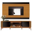 Rack com Painel Legacy 200cm para Tv Até 65 Polegadas Edn Móveis Cor Cedro Naturale Preto