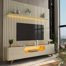 Rack Com Painel Nobre 2.3 Com Pés Madeira Off White - Gelius