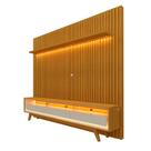 Rack com Painel Nobre Clean 2.2 com Pés Naturale com Off White - Gelius Móveis