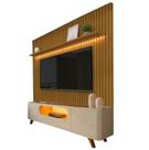 Rack com Painel Nobre Sem Nicho 230cm para TV até 85 Polegadas Ripado com LED 2 Portas 1 Gaveta Gelius Rack com Painel Nobre Sem Nicho 230cm para TV até 85 Polegadas Ripado com LED 2 Portas 1 Gaveta Gelius