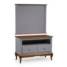 Rack com Painel para Sala 120cm Pés Luis XV 2 Gavetas e Nicho Linz Móveis Rack com Painel para Sala 120cm Pés Luis XV 2 Gavetas e Nicho Linz Móveis