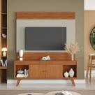 Rack com Painel para TV 65 Polegadas Ripado MDF 160X195cm Madri