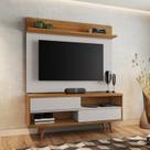Rack com Painel para TV até 50 Polegadas 135,6cmx162,5cm 2 Portas Nt1185 Bege Off White/Freijó Rack com Painel para TV até 50 Polegadas 135,6cmx162,5cm 2 Portas Nt1185 Bege Off White/Freijó