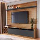 Rack com Painel para TV Até 50 Polegadas 2 Portas Montana/Grafite 2023 - Quditá Móveis