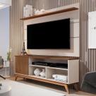 Rack com Painel para TV Até 50 Polegadas Malbec 1 Porta 1 Prateleira Off White/Freijó - Giga Móveis