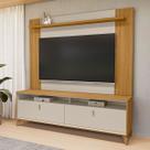 Rack com Painel para TV Até 55 Polegadas Dubai 2 Portas 1 Prateleira Tauri/Off White Fosco Fosco - Linea Brasil
