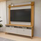 Rack com Painel para TV Até 55 Polegadas Dubai 2 Portas 1 Prateleira Tauri/Off White Fosco - Linea Brasil