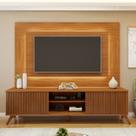 Rack com Painel para TV até 58 Polegadas com LED 100% MDF 220cmx130cm Pés em Madeira Maciça Gaia Grécia