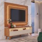 Rack com Painel para TV até 58 Polegadas com LED 100% MDF Pés em Madeira Maciça Austria