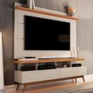 Rack com Painel para TV até 60 Polegadas 160CMX194CM Pés em Madeira Maciça Vivare Off White Nature