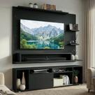 Rack Com Painel Para Tv Até 60 Polegadas 180 Cm Preto Cancun Madesa Preto
