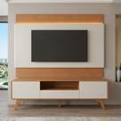 Rack com Painel para Tv até 65 Polegadas com Led 100% Mdf Pés em Madeira Maciça Ares