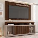 Rack com Painel para TV Até 65 Polegadas New Oscar 2 Portas Ripado Fendi/Havana - Caemmun Rack com Painel para TV Até 65 Polegadas New Oscar 2 Portas Ripado Fendi/Havana - Caemmun