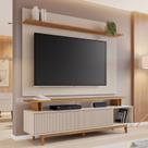 Rack com Painel para TV até 70 Polegadas 180cmx186cm Off White Freijó Branco