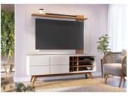 Rack com Painel para TV Até 70 Polegadas Noronha 2 Portas 3 Prateleiras Off White Matte/Freijó - Colibri
